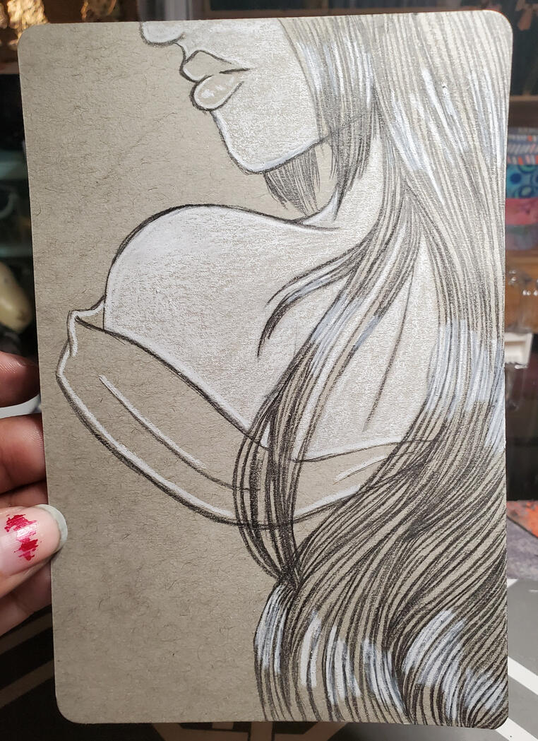 Yuuki Onna - Graphite and White Colored Pencil